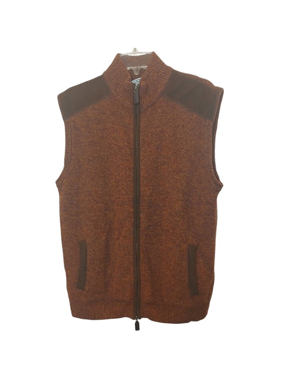 Siegels Merino Wool Sleeveless Vest Large Zip Brown Rust Grandpa Dadcore #D-47